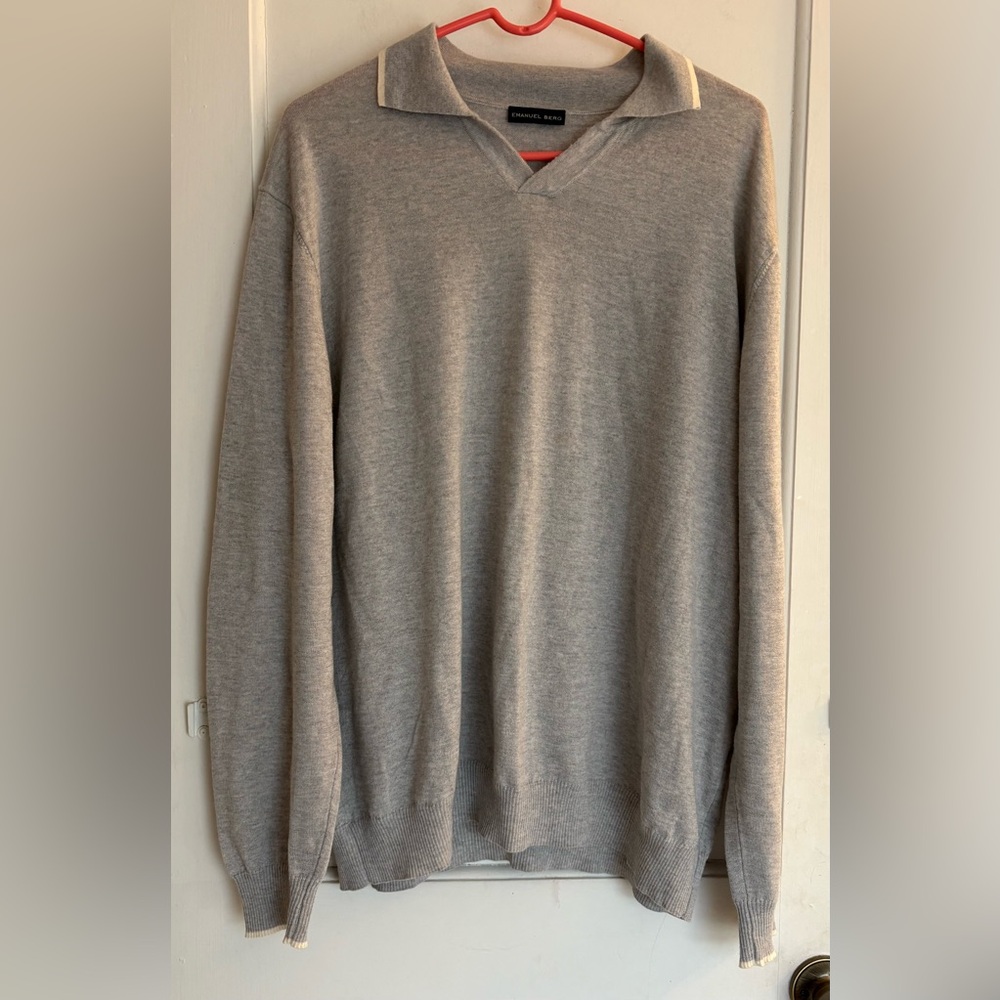 Emanuel Berg Polo Wool/Cotton/Cashmere Lightweight Sweater Size XXL